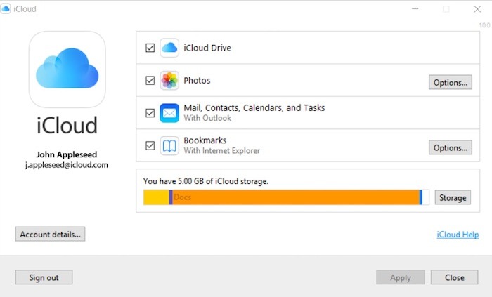 Cómo iniciar sesión en la configuración de Windows de icloud