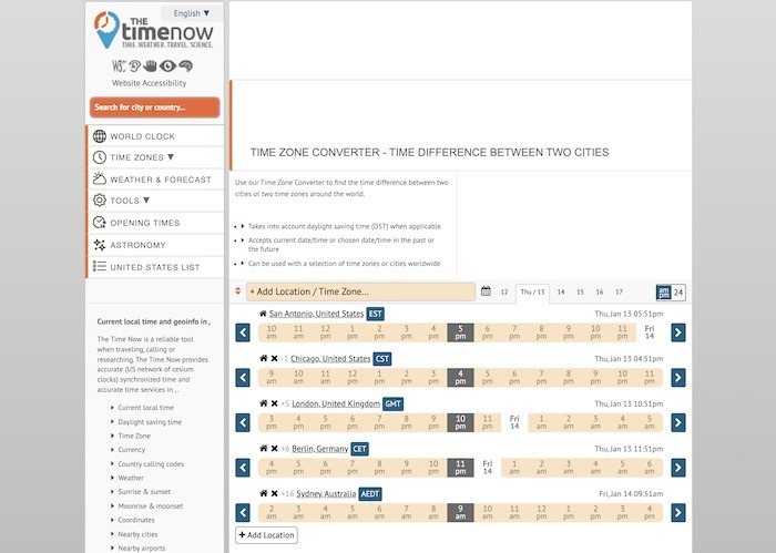 Los mejores convertidores de zona horaria del mundo Thetimenow One