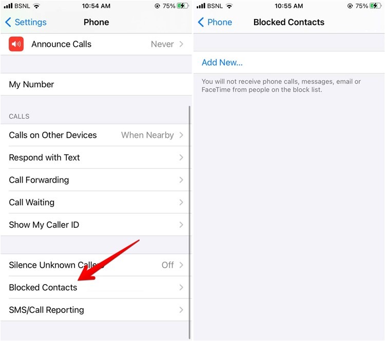 Bloquear contactos de Iphone desde la configuración