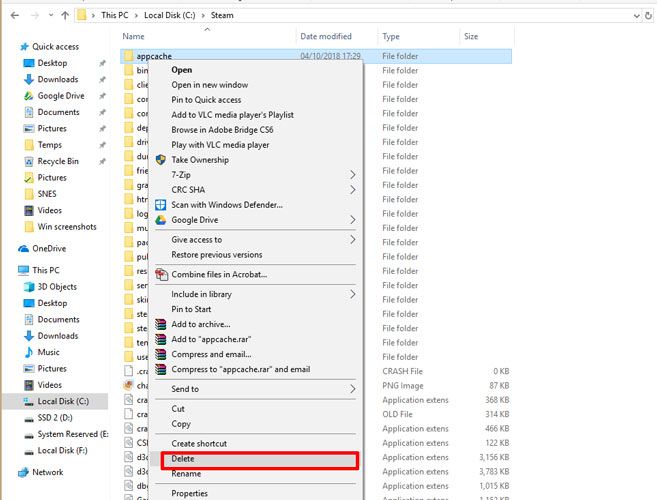 arreglar-steam-no-abrir-eliminar-appcache