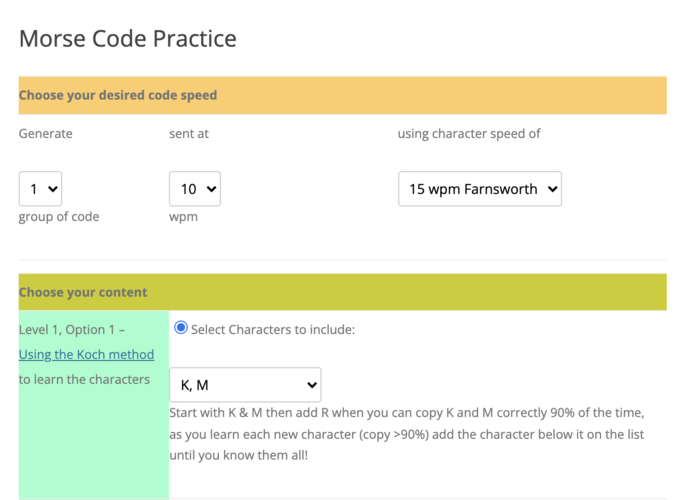 Práctica del código Morse Aa9pw
