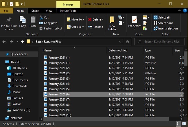 3 formas de renombrar archivos por lotes en el Explorador de Windows Imágenes renombradas