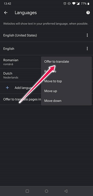 Cómo traducir sitios web Oferta de Chrome para traducir Habilitar