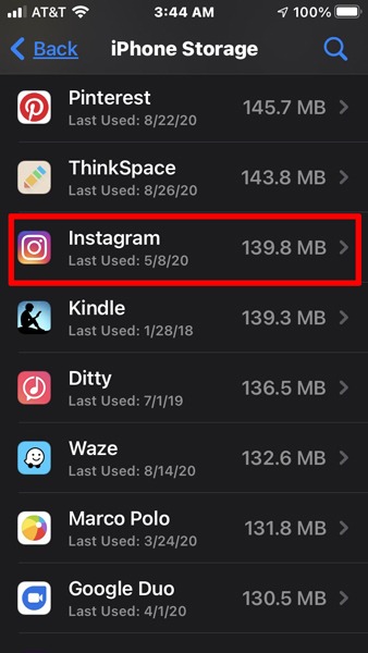 Instagram no funciona Ios Clear Cache 1