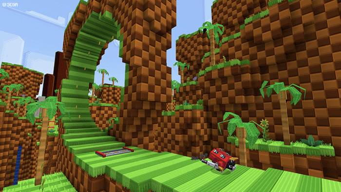 Sonic el erizo en Minecraft.