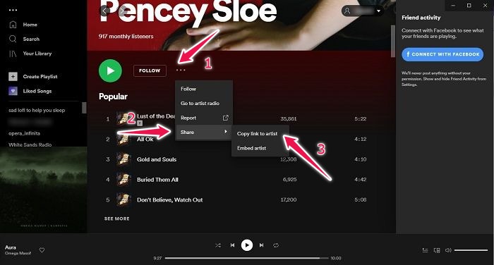 Cómo crear códigos de Spotify Desktop Create Spotify Url Artist