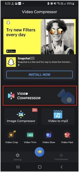 Tablero del compresor de video