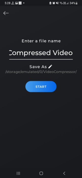 Video Compressor Cambiar nombre de video