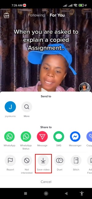 Tiktok Presiona Guardar video