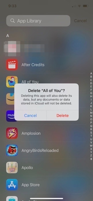 Eliminar aplicaciones ocultas Biblioteca de aplicaciones de Iphone Doble eliminación 1