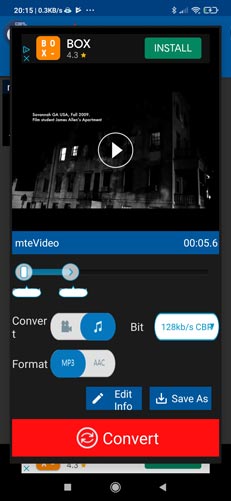 Extraer audio de video Opciones de configuración de Android