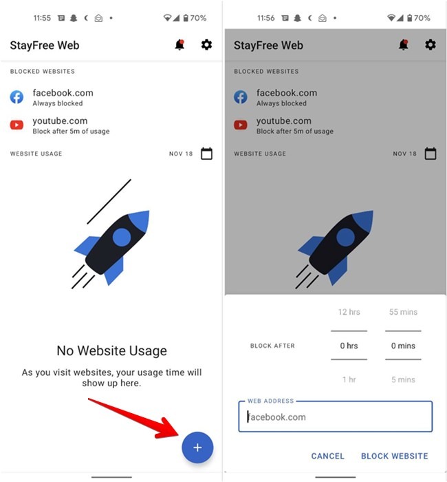 Bloquear sitios web Android usando la aplicación