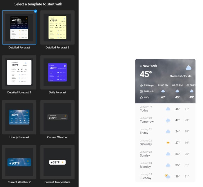 Los mejores widgets meteorológicos para el sitio web Elfsight