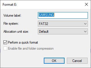 Formatear unidades USB en Win10 Diskman Parámetros de formato