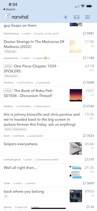 Los mejores clientes de Reddit Ios Narwhal