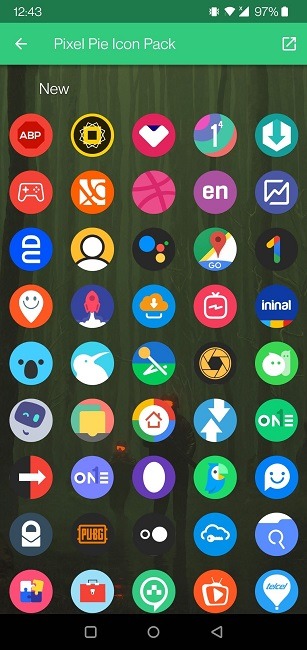 Establecer iconos personalizados Android Pixel Pack