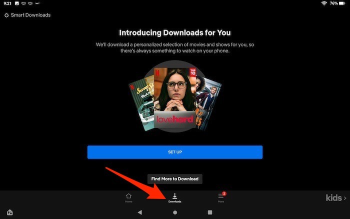 Descargar contenido de Netflix sin conexión Menú de descarga de Android