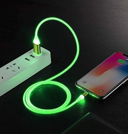 Cable de carga de teléfono con luces LED USB de Hoveyo