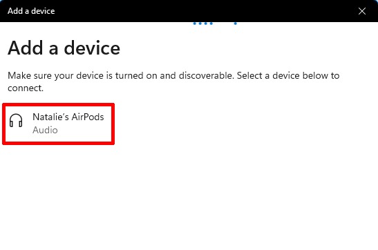 Airpods en Windows Agregar dispositivo Airpods