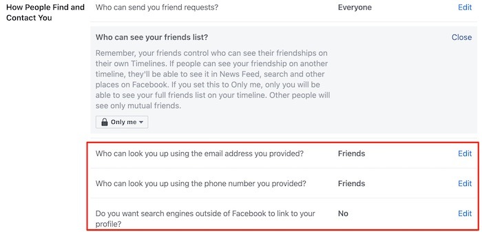 Hacer que el perfil de Facebook sea una dirección de correo electrónico privada