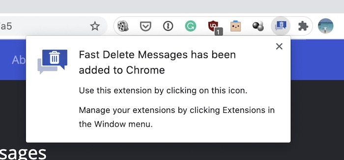 Eliminación masiva de mensajes de Facebook Omnibox de Chrome