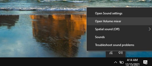 Aumentar el volumen máximo Mezclador de volumen abierto de Windows 10