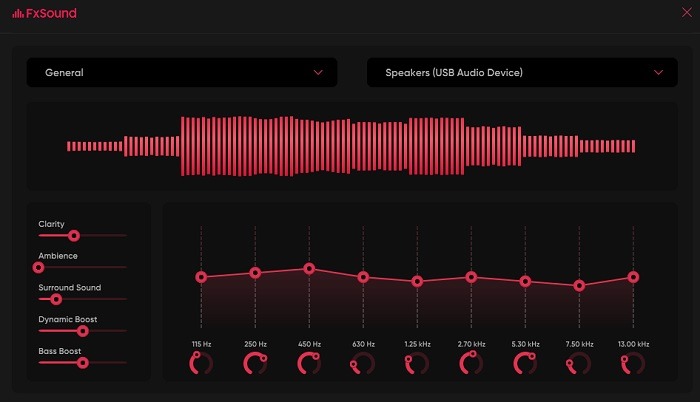 Aumentar el volumen máximo Windows Fxsound Volumen deseado