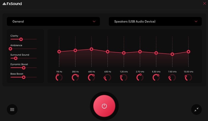 Aumentar el volumen máximo Windows Fxsound Clarity Bass Ambience