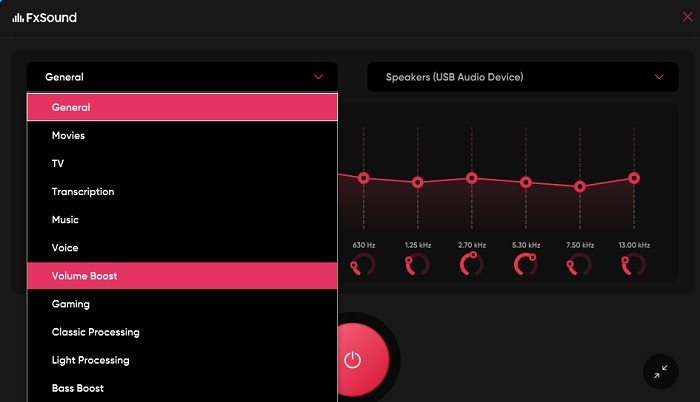 Aumentar el volumen máximo Windows Fxsound Presets Volume Boost