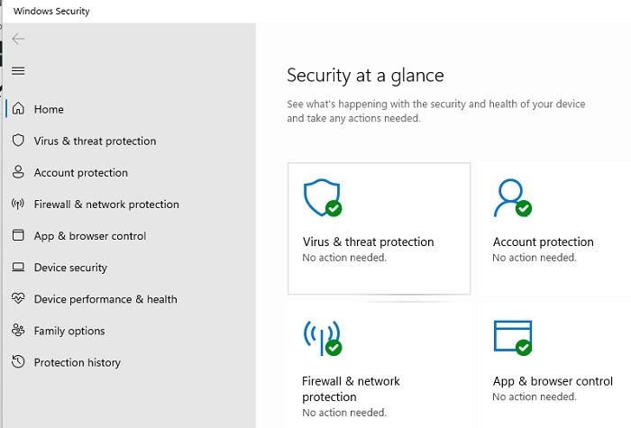 Cómo deshabilitar permanentemente Windows Defender en Windows Open Windows Security Virus