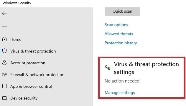 Cómo deshabilitar permanentemente Windows Defender en Windows Abra la configuración del virus de seguridad de Windows