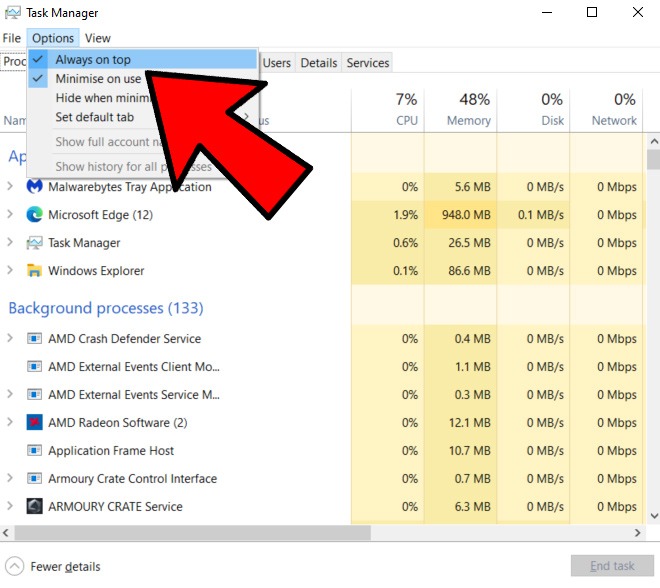 Arreglar las aplicaciones de Windows que no responden siempre en la parte superior