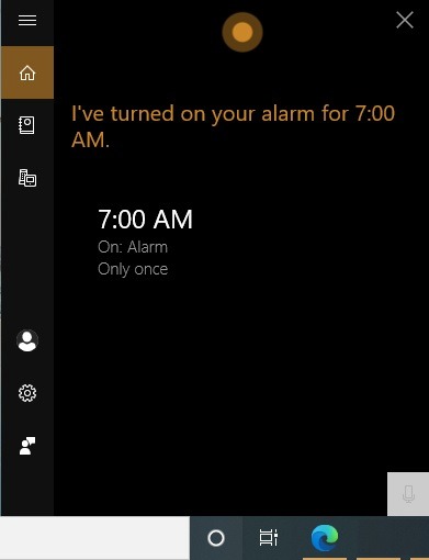 Temporizadores de alarmas de Windows10 Conjunto de alarmas de Cortana