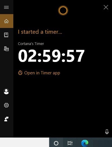 Windows10 Alarmas Temporizadores Cortana Timer Set