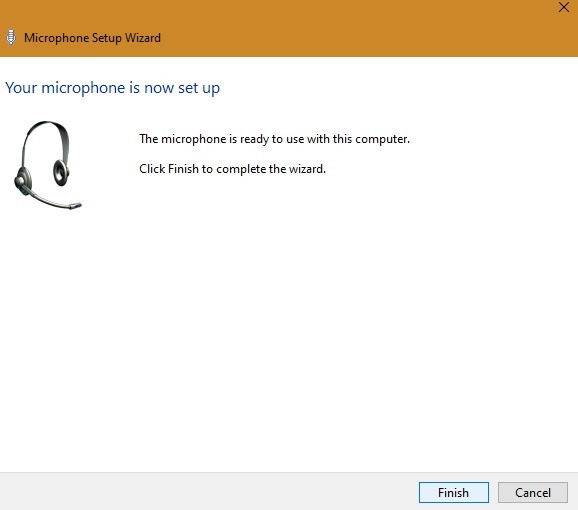 Micrófono externo Configuración del micrófono de Windows finalizada