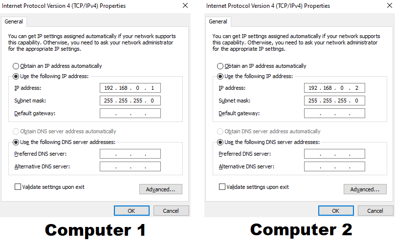 Configuración de la red