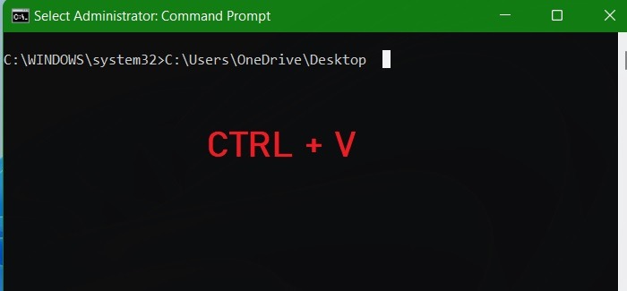 Cmd Copiar Pegar pegado en Win11 Ctrl V