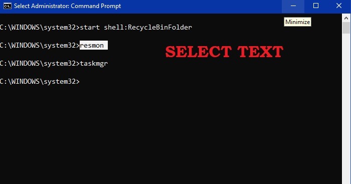 Cmd Copiar Pegar Windows10 Seleccionar texto