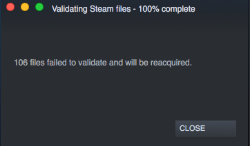 Steam intentará validar todos los archivos en su caché local y volverá a descargar los archivos que falten o se hayan dañado.