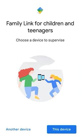 Dispositivo infantil de configuración de Google Family Link