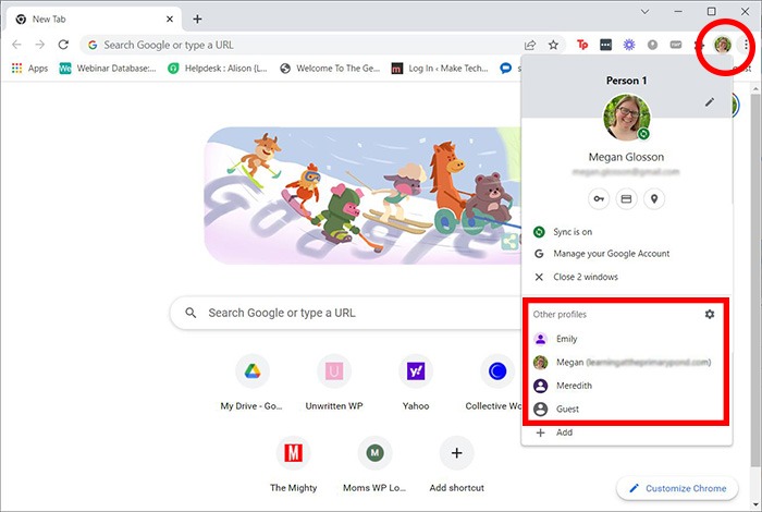 Perfiles del historial de navegación del control parental de Google Chrome