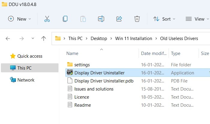Eliminar controladores antiguos Windows11 Ddu Installer Haga clic