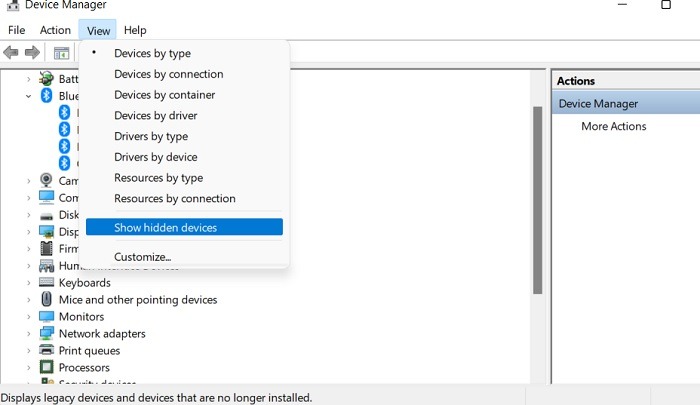 Eliminar controladores antiguos Dispositivos ocultos del Administrador de dispositivos de Windows 11