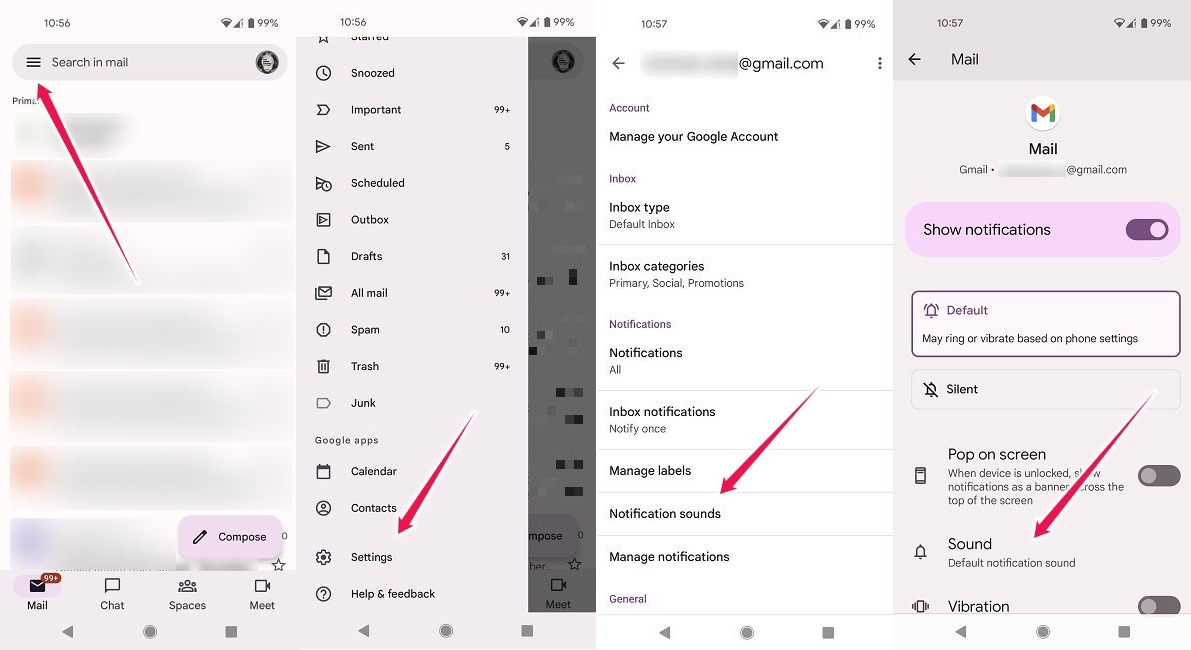 Cómo cambiar los sonidos de notificación Cambiar sonido Gmail