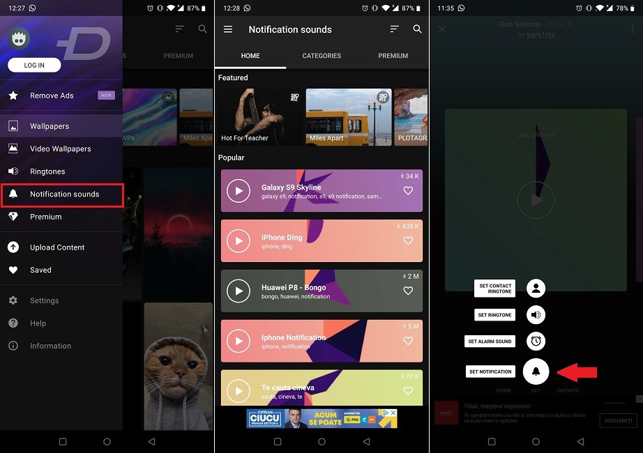 Cómo cambiar los sonidos de notificación personalizados Zedge