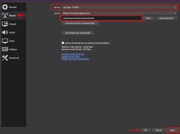 Obs Youtube Gaming Paste Stream Key