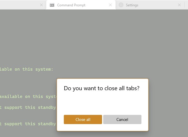 Terminal de Windows Cerrar todas las pestañas 1