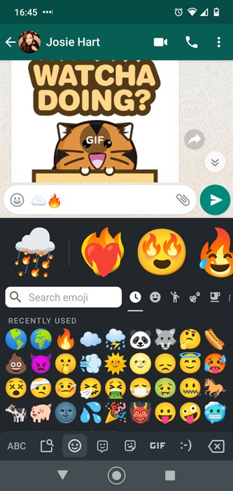 Android Emoji Combos Gboard Tormenta de fuego