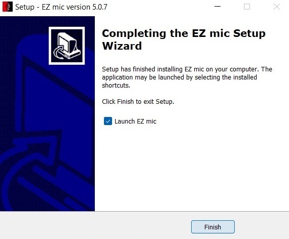 Micrófono de teléfono inteligente Windows Ez Mic Client Instalación finalizada 2