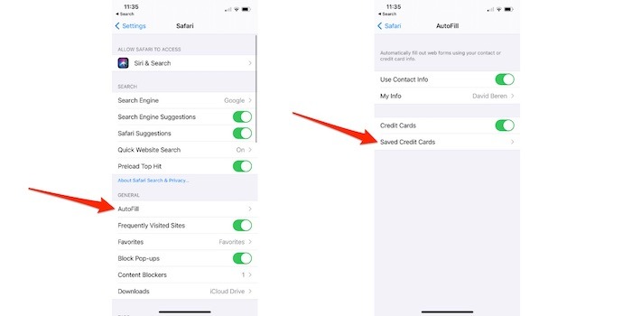 Cómo usar la tarjeta de crédito Autofill Iphone